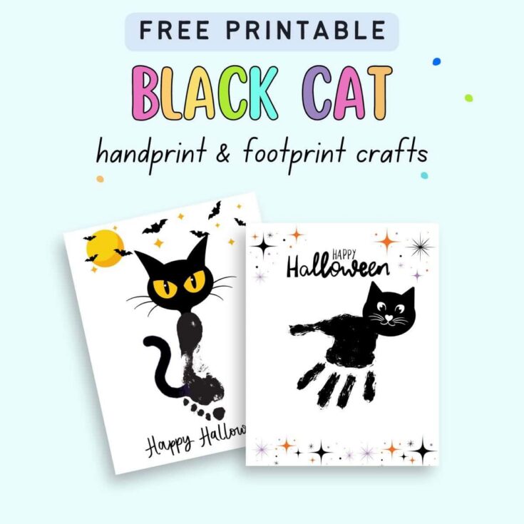 Image for Free Printable Black Cat Handprint Craft