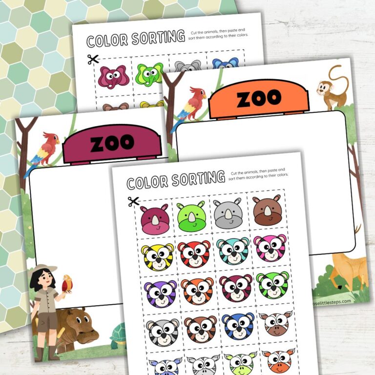 Fun and Easy Toddler Color Sorting Activity with Zoo Animals
