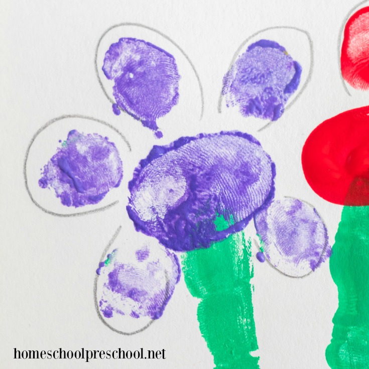 Image for Simple Fingerprint Flowers Art