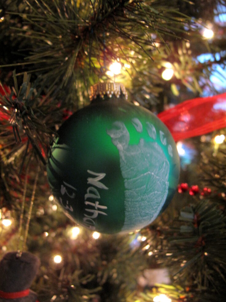 Image for Painted Footprint Glass Ornament