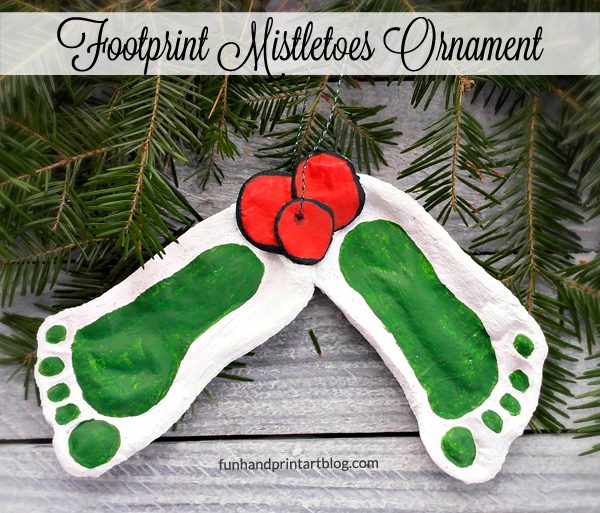 Image for Footprint Mistletoes Ornament